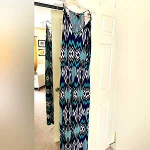 Laundry by Design Size M Geometric Print Maxi Dress